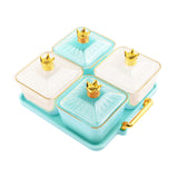 Maxbell Divided Snack Serving Bowls Candy Nut Serving Container for Party Home Fruit 2 Green 2 White