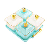 Maxbell Divided Snack Serving Bowls Candy Nut Serving Container for Party Home Fruit 2 Green 2 White