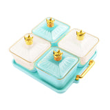 Maxbell Divided Snack Serving Bowls Candy Nut Serving Container for Party Home Fruit 2 Green 2 White