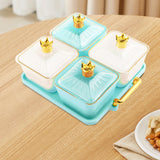 Maxbell Divided Snack Serving Bowls Candy Nut Serving Container for Party Home Fruit 2 Green 2 White