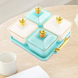 Maxbell Divided Snack Serving Bowls Candy Nut Serving Container for Party Home Fruit 2 Green 2 White