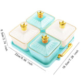 Maxbell Divided Snack Serving Bowls Candy Nut Serving Container for Party Home Fruit 2 Green 2 White