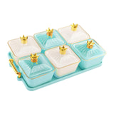 Maxbell Divided Snack Serving Bowls Candy Nut Serving Container for Party Home Fruit 3 Green 3 White