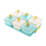 Maxbell Divided Snack Serving Bowls Candy Nut Serving Container for Party Home Fruit 3 Green 3 White