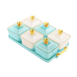 Maxbell Divided Snack Serving Bowls Candy Nut Serving Container for Party Home Fruit 3 Green 3 White