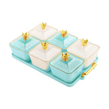 Maxbell Divided Snack Serving Bowls Candy Nut Serving Container for Party Home Fruit 3 Green 3 White