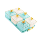 Maxbell Divided Snack Serving Bowls Candy Nut Serving Container for Party Home Fruit 3 Green 3 White