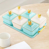 Maxbell Divided Snack Serving Bowls Candy Nut Serving Container for Party Home Fruit 3 Green 3 White