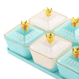 Maxbell Divided Snack Serving Bowls Candy Nut Serving Container for Party Home Fruit 3 Green 3 White