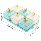 Maxbell Divided Snack Serving Bowls Candy Nut Serving Container for Party Home Fruit 3 Green 3 White