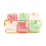 Maxbell Fruit Plate Decorative Snacks Tray Fruit Platter for Candy Dessert Chips and Style B
