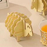 Maxbell Sheep Wooden Coaster Handcrafted Reusable Farmhouse Dining Table Decor