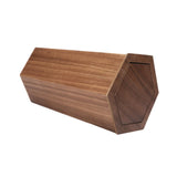 Maxbell Wooden Trash Can Compact Decorative Waste Basket for Office Bathroom Kitchen Walnut