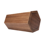Maxbell Wooden Trash Can Compact Decorative Waste Basket for Office Bathroom Kitchen Walnut
