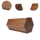 Maxbell Wooden Trash Can Compact Decorative Waste Basket for Office Bathroom Kitchen Walnut