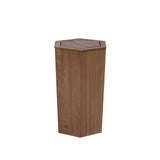 Maxbell Wooden Trash Can Compact Decorative Waste Basket for Office Bathroom Kitchen Walnut