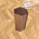 Maxbell Wooden Trash Can Compact Decorative Waste Basket for Office Bathroom Kitchen Walnut