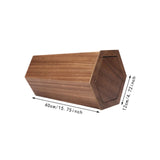 Maxbell Wooden Trash Can Compact Decorative Waste Basket for Office Bathroom Kitchen Walnut