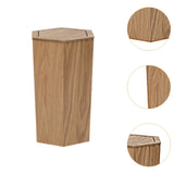 Maxbell Wooden Trash Can Compact Decorative Waste Basket for Office Bathroom Kitchen Fraxinus Mandshurica