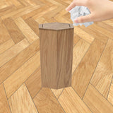 Maxbell Wooden Trash Can Compact Decorative Waste Basket for Office Bathroom Kitchen Fraxinus Mandshurica