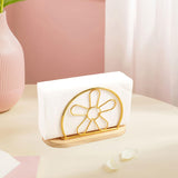 Maxbell Napkin Holder with Metal Wire Napkin Storage Box for Countertop Home Kitchen flower gold