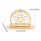 Maxbell Napkin Holder with Metal Wire Napkin Storage Box for Countertop Home Kitchen flower gold