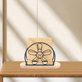 Maxbell Napkin Holder with Metal Wire Napkin Storage Box for Countertop Home Kitchen flower black
