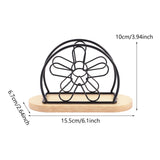 Maxbell Napkin Holder with Metal Wire Napkin Storage Box for Countertop Home Kitchen flower black