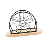 Maxbell Napkin Holder with Metal Wire Napkin Storage Box for Countertop Home Kitchen flower black