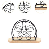 Maxbell Napkin Holder with Metal Wire Napkin Storage Box for Countertop Home Kitchen flower black