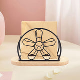 Maxbell Napkin Holder with Metal Wire Napkin Storage Box for Countertop Home Kitchen flower black