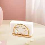 Maxbell Napkin Holder with Metal Wire Napkin Storage Box for Countertop Home Kitchen star and gold