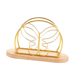 Maxbell Napkin Holder with Metal Wire Napkin Storage Box for Countertop Home Kitchen Butterfly gold