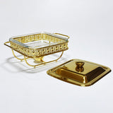 Maxbell Stainless Steel Chafing Dish Sturdy Warmer Server for Restaurant Home Buffet Gold