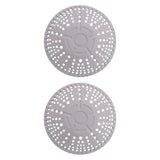 Maxbell 2Pcs Silicone Drain Cover Silicone Drain Catcher for Bathroom Sink Bathtub gray