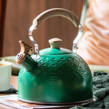 Maxbell Stainless Steel Whistling Kettle 2.5 L with Handle for Picnic Kitchen Hiking