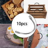 Maxbell 10 Pieces Metal Serving Tray Handles Sturdy Replacement for Wood Box Kitchen