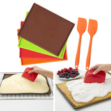 Maxbell 4Pcs Silicone Roll Cake Mat Pads Cookies Sheet Silicone Baking Pan Baking Tools