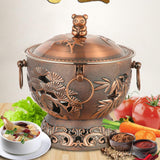Maxbell Shabu Hot Pot Practical Portable Retro 7.09inch for Household Parties Picnic Red
