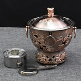 Maxbell Shabu Hot Pot Practical Portable Retro 7.09inch for Household Parties Picnic Red