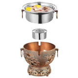 Maxbell Shabu Hot Pot Practical Portable Retro 7.09inch for Household Parties Picnic Red