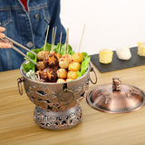 Maxbell Shabu Hot Pot Practical Portable Retro 7.09inch for Household Parties Picnic Gold