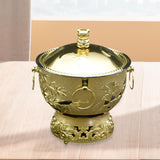 Maxbell Shabu Hot Pot Practical Portable Retro 7.09inch for Household Parties Picnic Gold