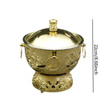 Maxbell Shabu Hot Pot Practical Portable Retro 7.09inch for Household Parties Picnic Gold