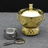 Maxbell Shabu Hot Pot Practical Portable Retro 7.09inch for Household Parties Picnic Gold