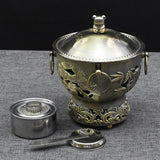 Maxbell Shabu Hot Pot Practical Portable Retro 7.09inch for Household Parties Picnic Bronze