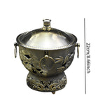 Maxbell Shabu Hot Pot Practical Portable Retro 7.09inch for Household Parties Picnic Bronze