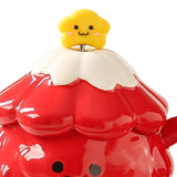 Maxbell Coffee Mug 420ml with Lid Festival Cute Xmas Mug for Household Adults Office Red