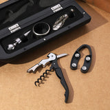 Maxbell Bottle Opener Set Portable Barware Pourer for Home Use Valentine's Day Gifts Large Black