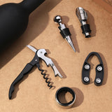 Maxbell Bottle Opener Set Portable Barware Pourer for Home Use Valentine's Day Gifts Large Black